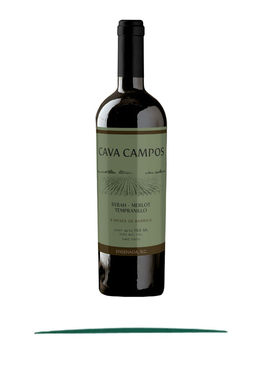 CAVA CAMPOS SYRAH-MERLOT-TEMPRANILLO 6 MESES 750 ML