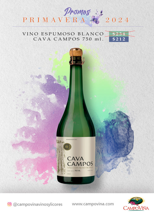 CAVA CAMPOS VINO ESPUMOSO BLANCO 750ML